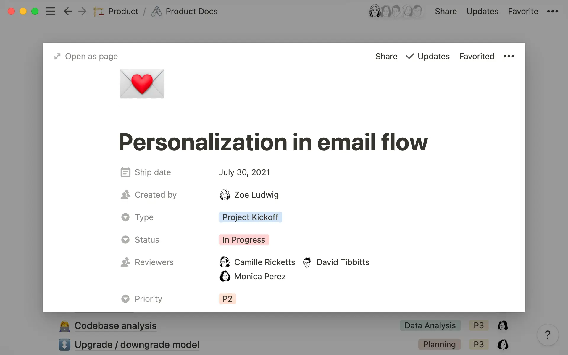 PRD format in Notion hero