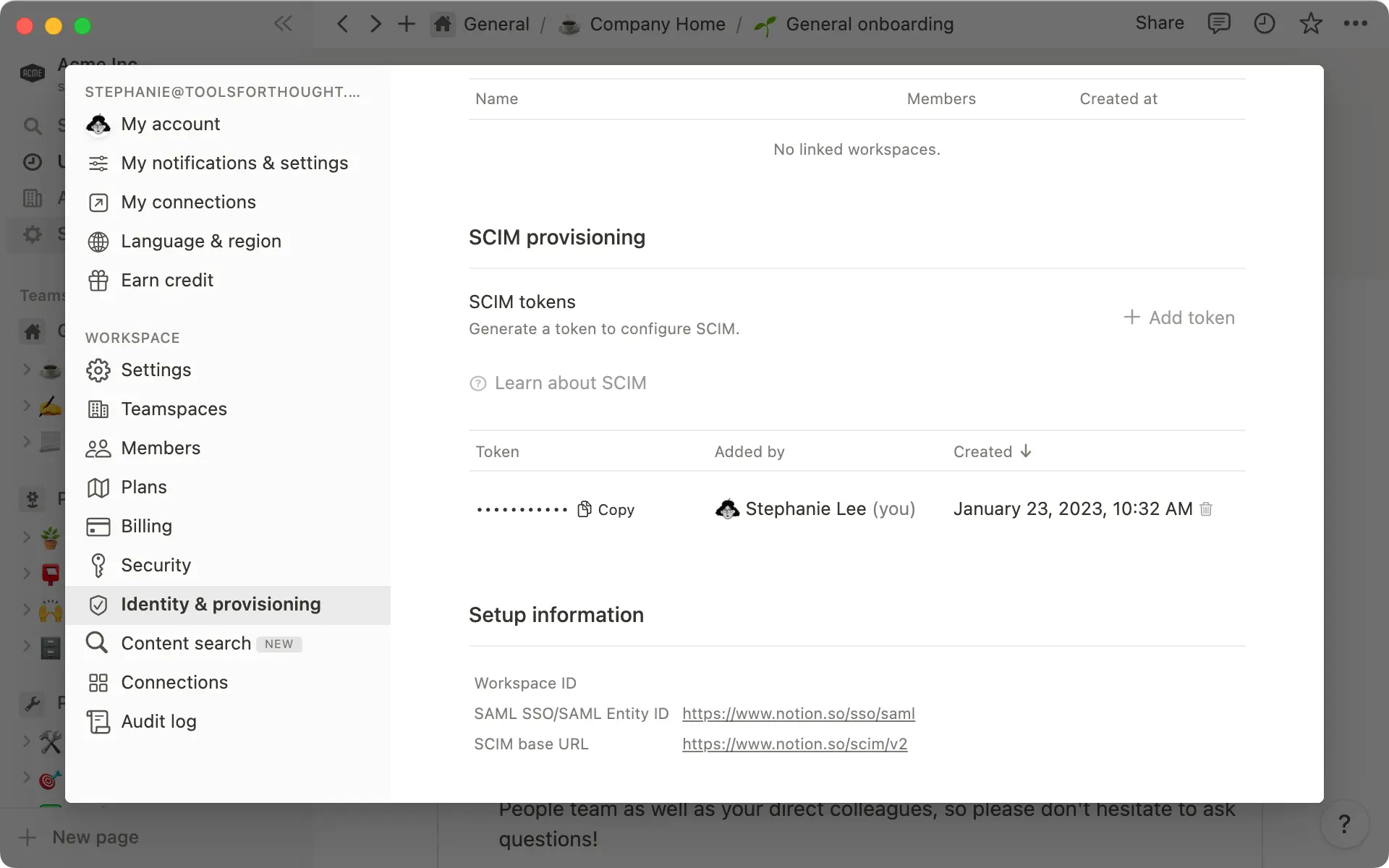 Notion’s SCIM API allows you to provision, manage, and de-provision members and groups in Notion.