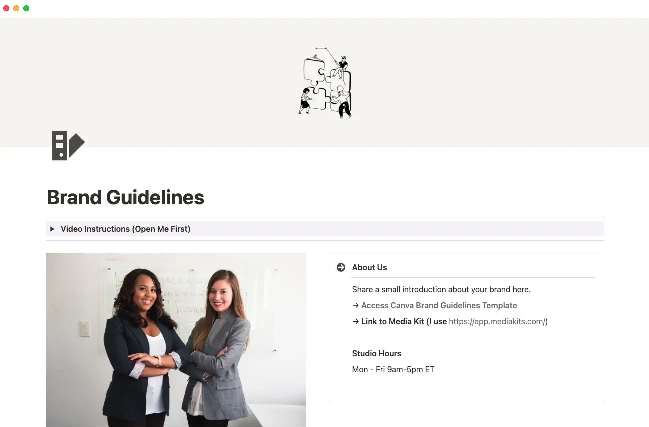 brand guidelines kit template