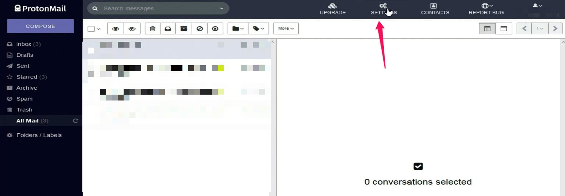 Proton Mail settings