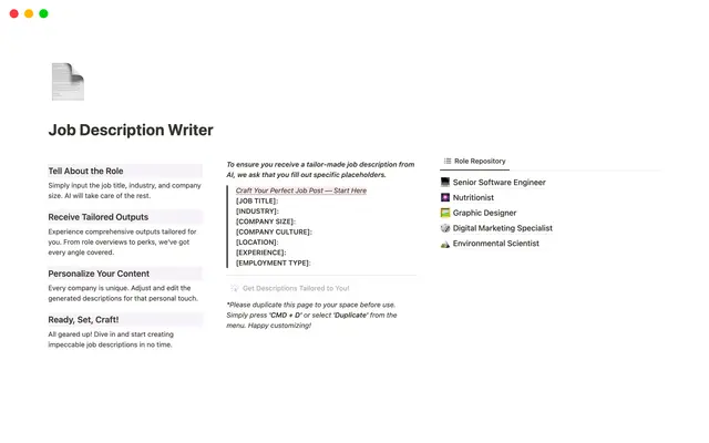 Job Description Writer